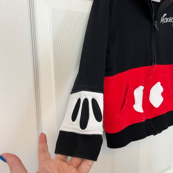 Disney Parks Mickey Mouse Sweatshirt Black Long Sleeve Hoodie Standup Ears 4T - Picture 3 of 7